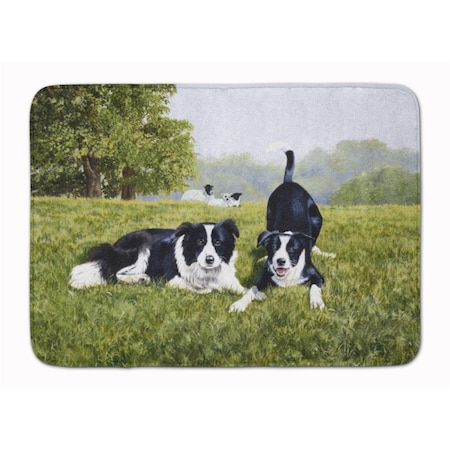 Carolines Treasures Lets Play Border Collie Machine Washable Memory Foam Mat FRF0014RUG